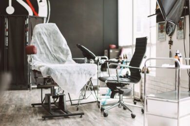 Beautiful interior of tattoo studio Beautiful interior of modern tattoo studio