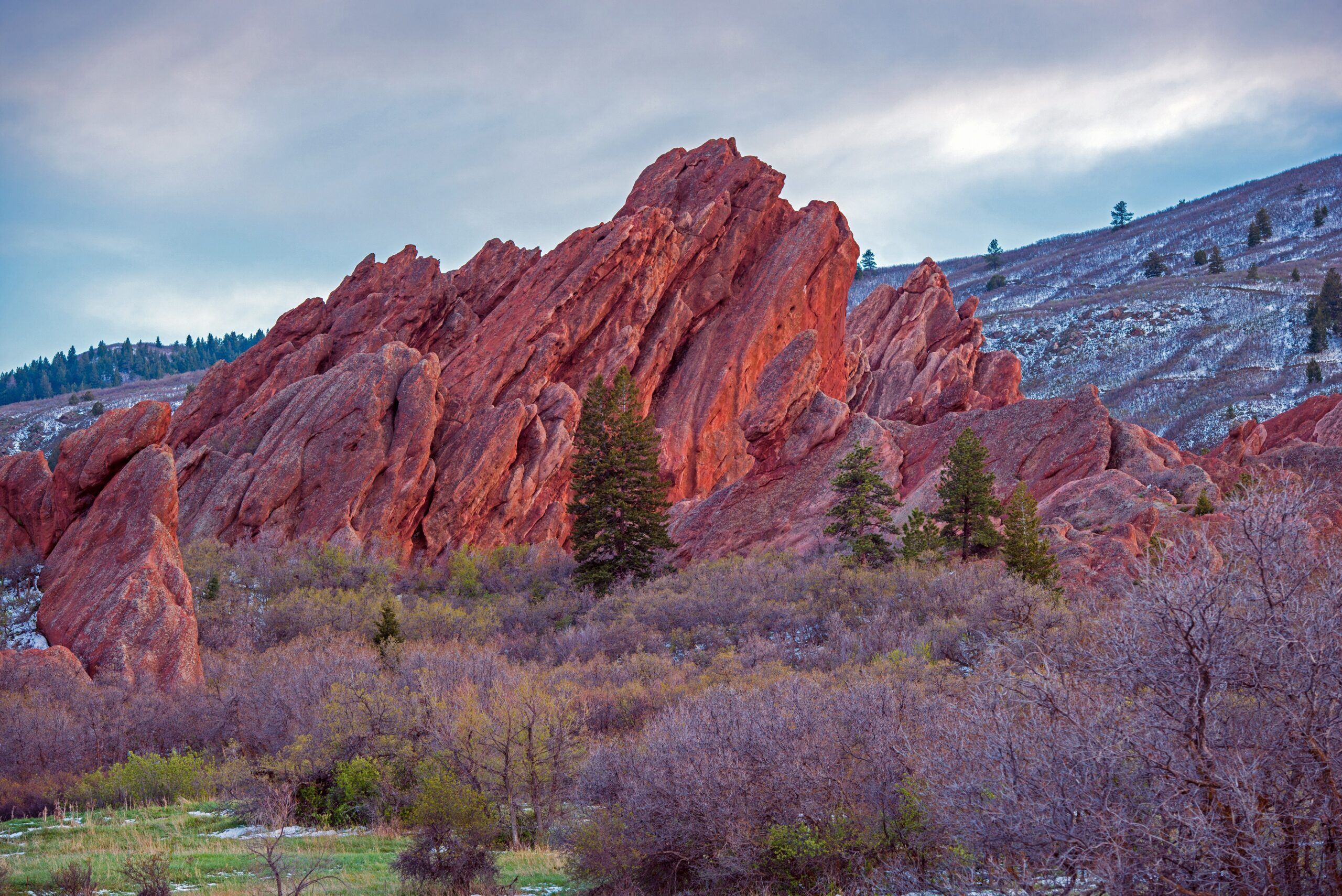 Scenic Colorado Rock Formation. Red Sandstone Formation in Roxborough State Park in Littleton, Colorado, United States